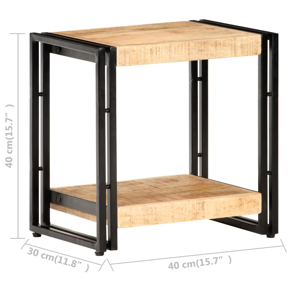 vidaXL Side Table 40x30x40 cm Rough Mango Wood