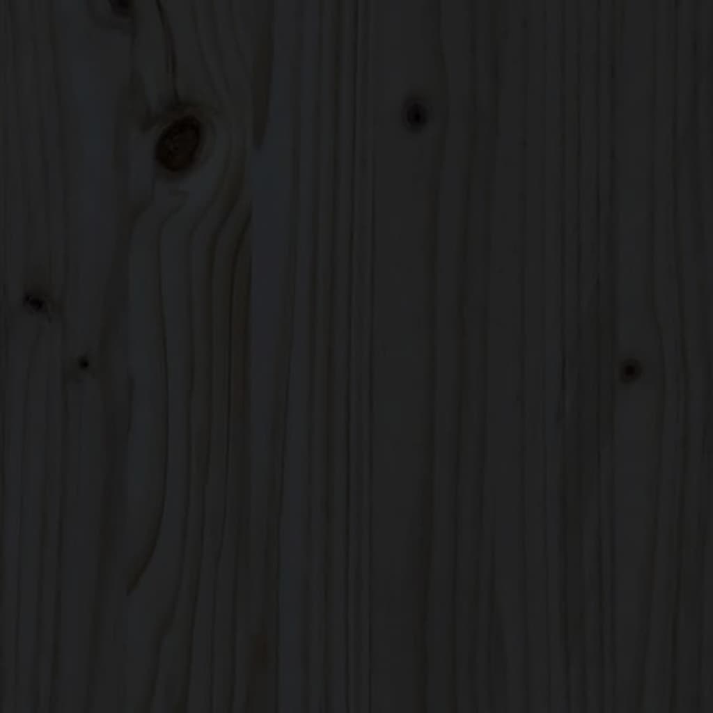vidaXL Bed Frame Black Solid Wood Pine 90x200 cm Single