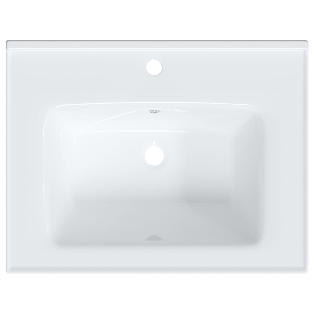 vidaXL Bathroom Sink White 61x48x19.5 cm Rectangular Ceramic