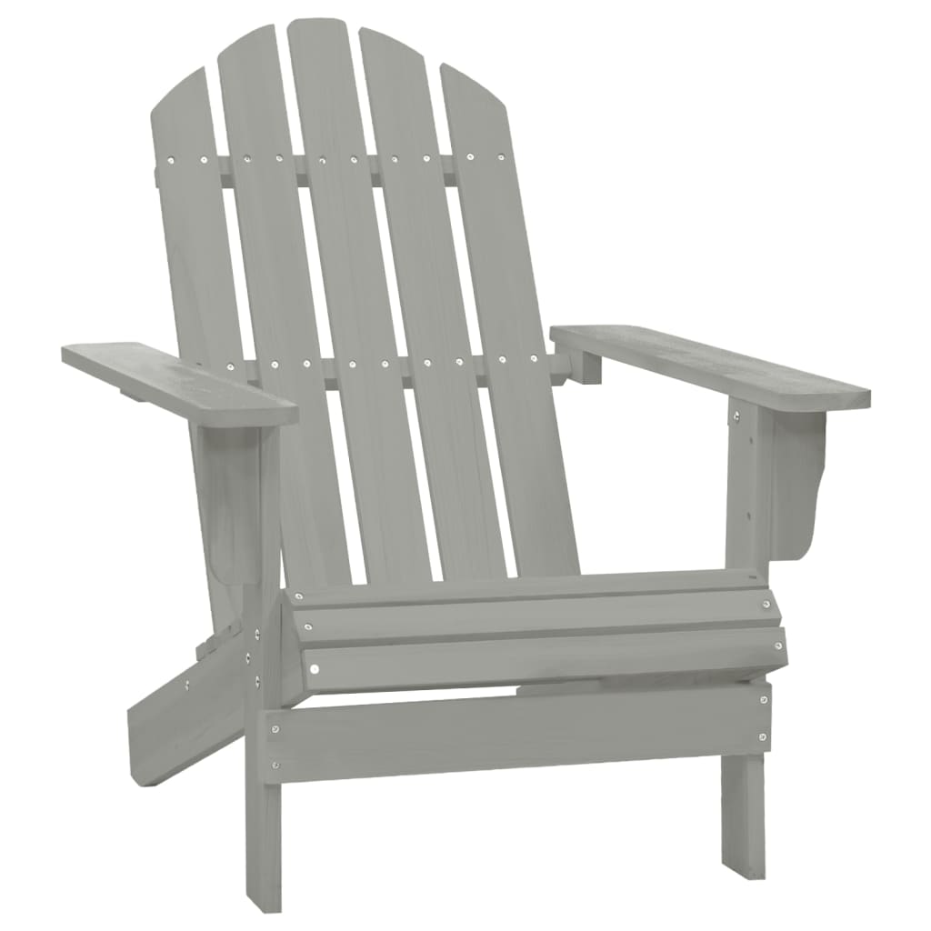vidaXL Garden Adirondack Chair with Table Solid Fir Wood Grey