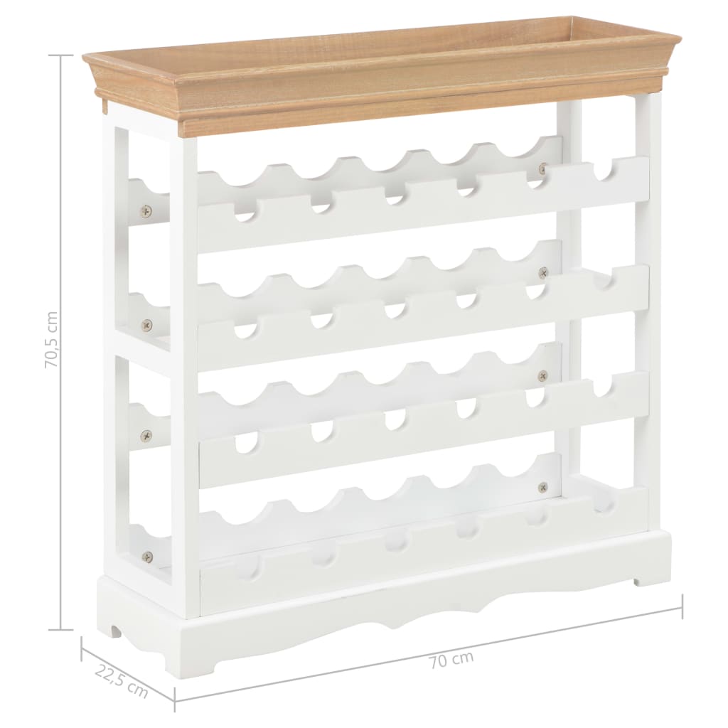 vidaXL Wine Cabinet White 70x22.5x70.5 cm MDF