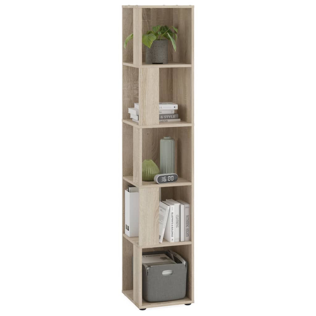 FMD Corner Shelf with 10 Side Compartments Sonoma Oak