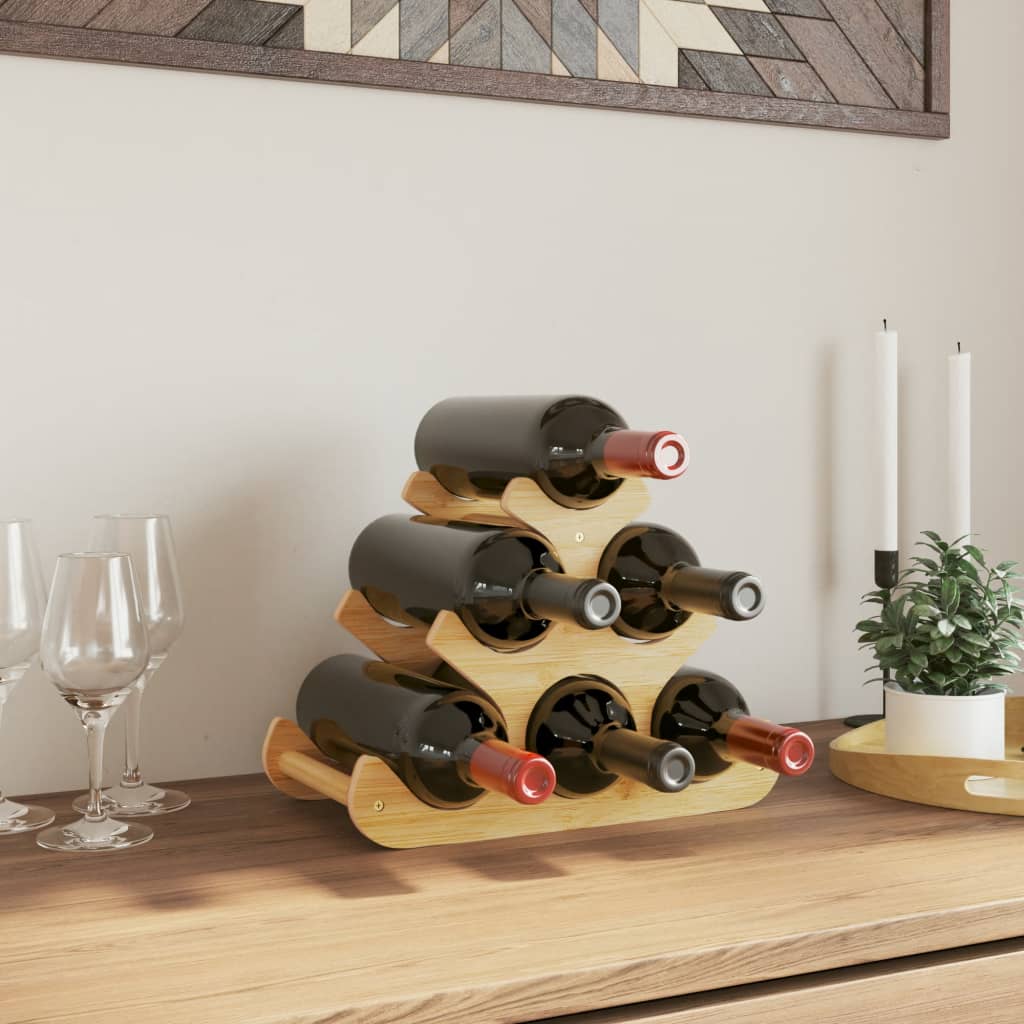 vidaXL Wine Rack for 6 Bottles 35x18x25.5 cm Bamboo