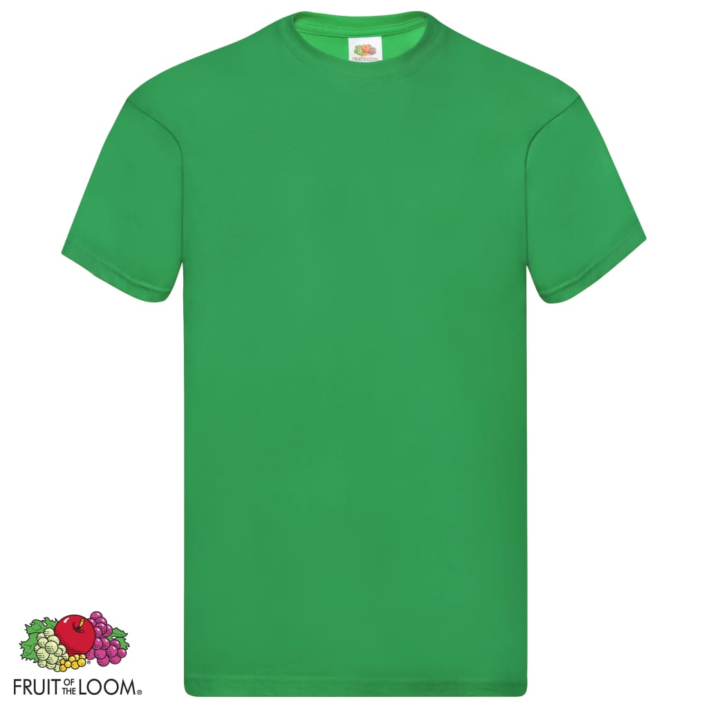 Fruit of the Loom Original T-shirts 5 pcs Green M Cotton