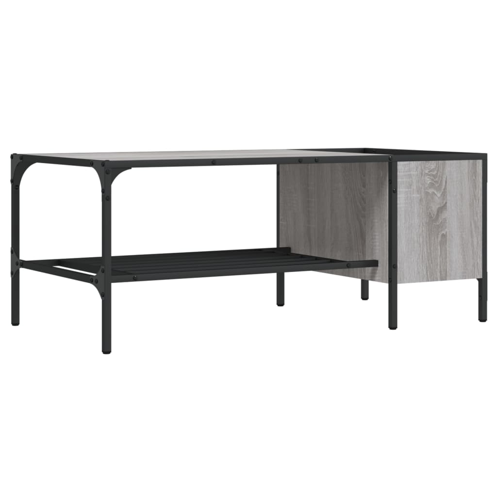 vidaXL Coffee Table with Rack Grey Sonoma 100x51x40 cm Engineered Wood