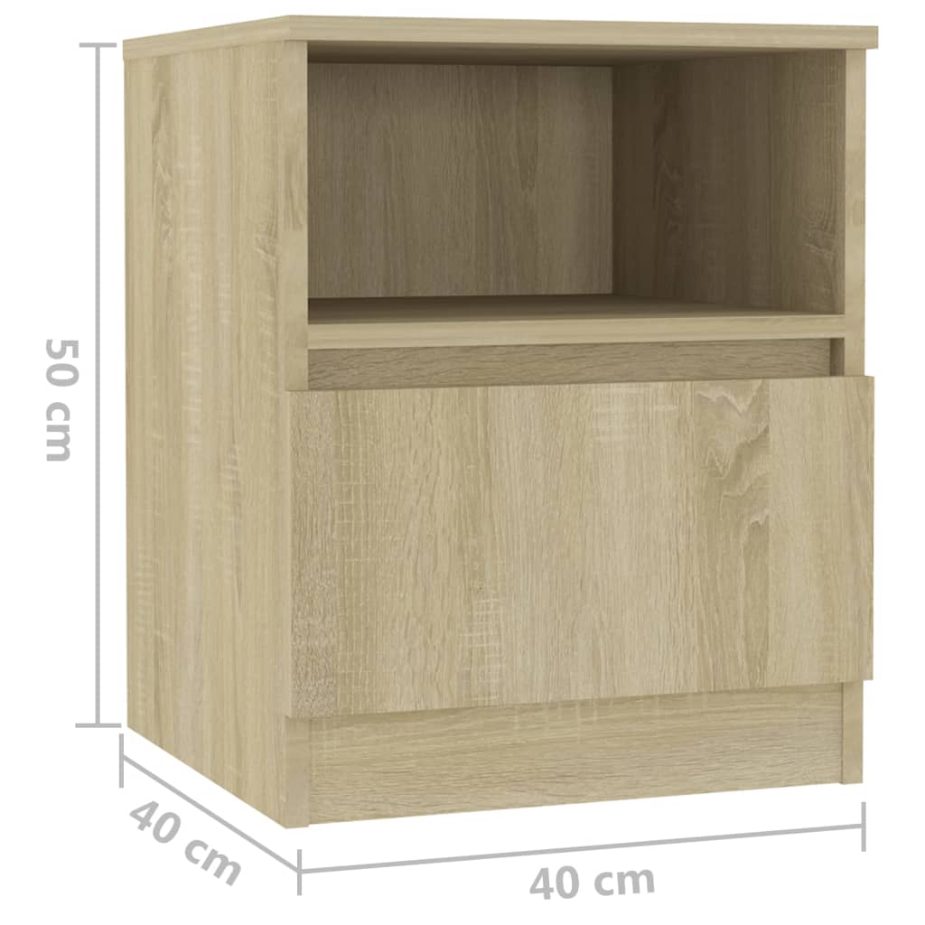 vidaXL Bed Cabinet Sonoma Oak 40x40x50 cm Engineered Wood