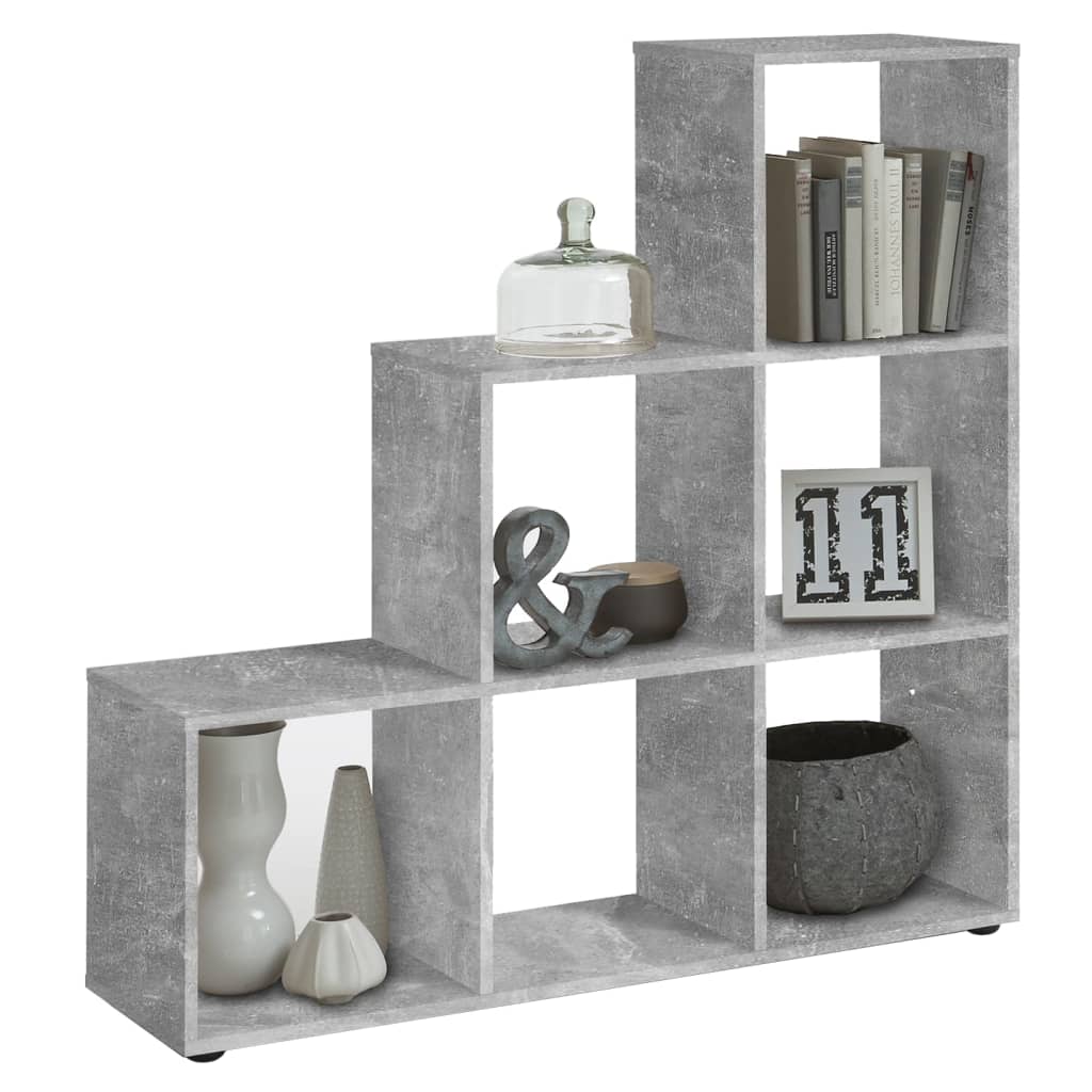 FMD Room Divider with 6 Compartments Concrete Grey