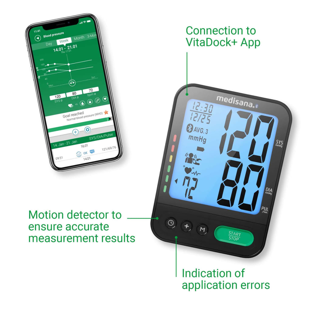 Medisana Upper Arm Blood Pressure Monitor BU 580 Connect Black