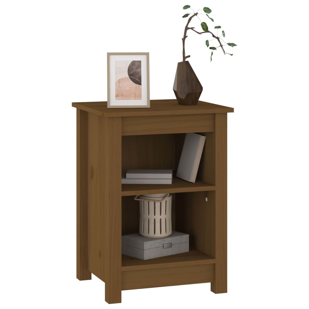 vidaXL Bedside Cabinet Honey Brown 40x35x55 cm Solid Wood Pine