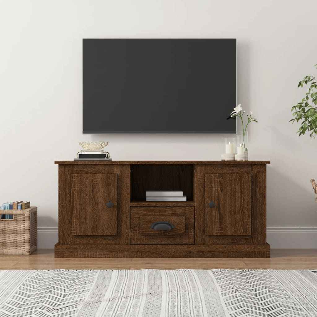 vidaXL TV Cabinet Brown Oak 100x35.5x45 cm Engineered Wood
