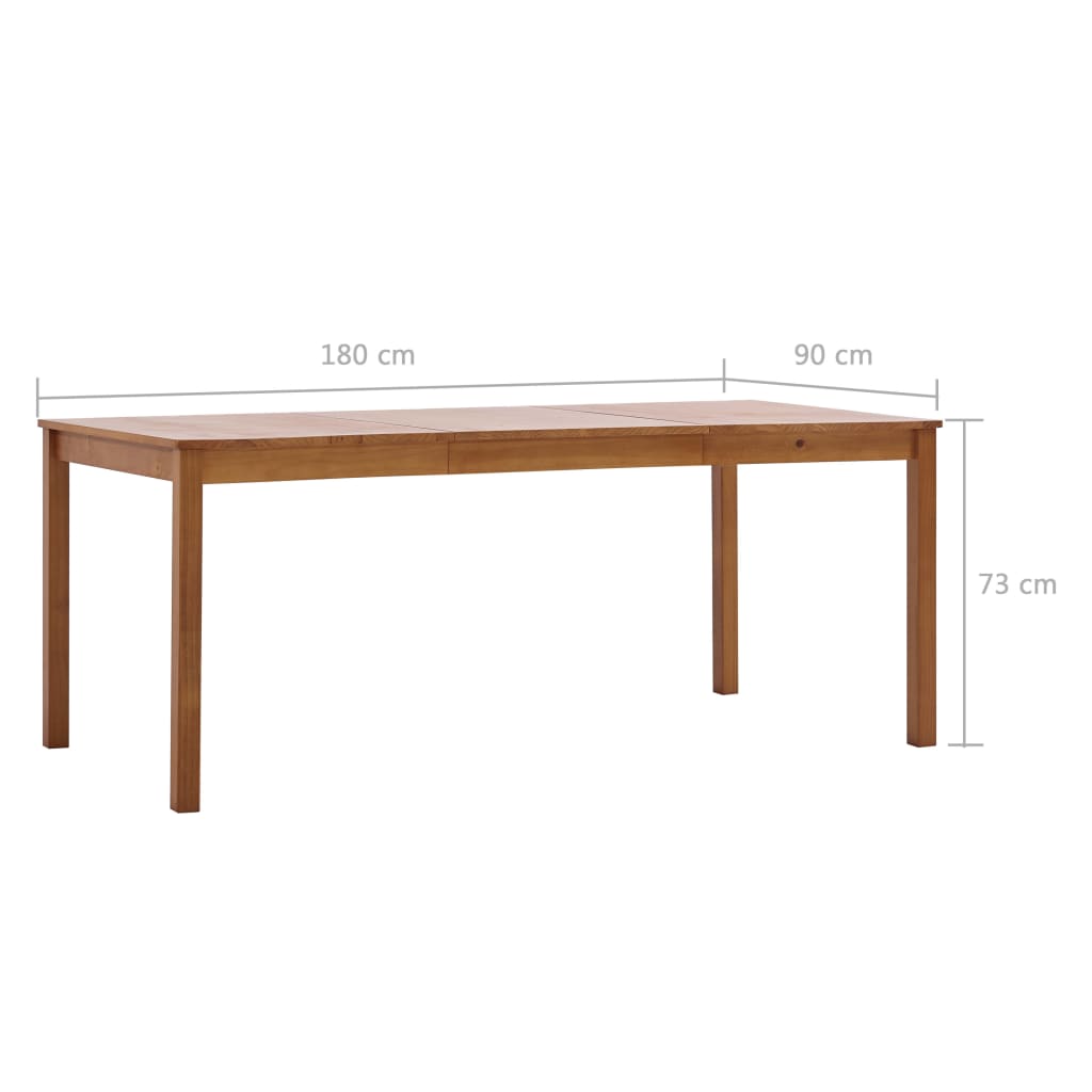 vidaXL Dining Table Honey Brown 180x90x73 cm Pinewood
