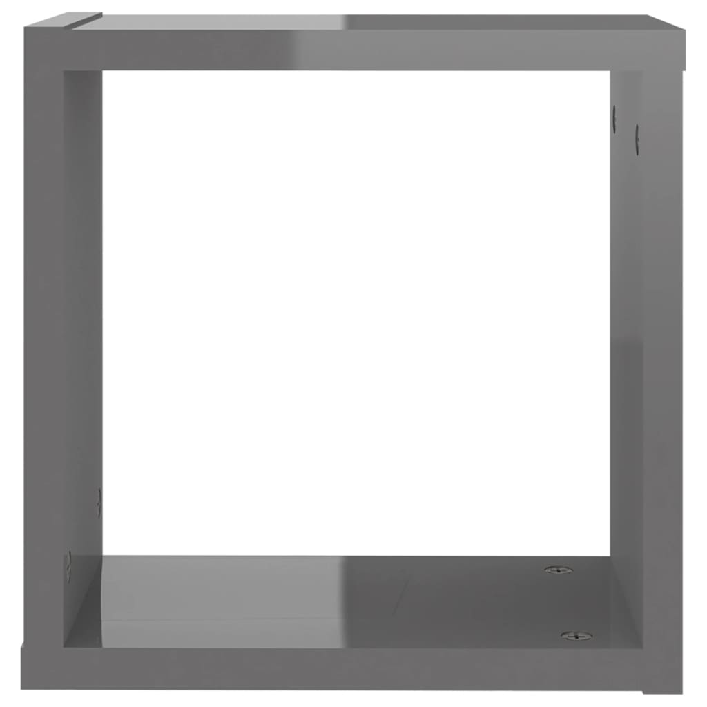 vidaXL Wall Cube Shelves 4 pcs High Gloss Grey 30x15x30 cm
