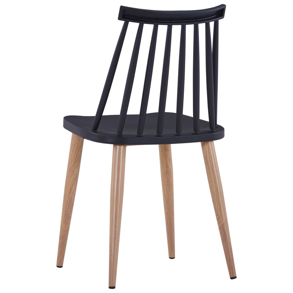 vidaXL Dining Chairs 2 pcs Black Plastic