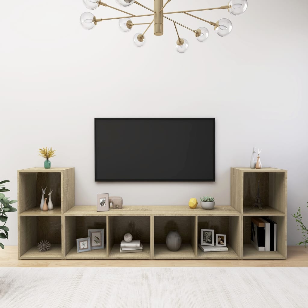 vidaXL TV Cabinets 4 pcs Sonoma Oak 72x35x36.5 cm Engineered Wood