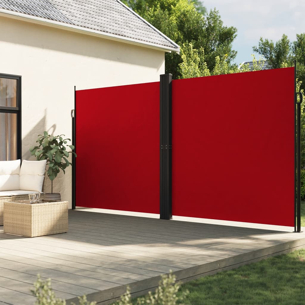 vidaXL Retractable Side Awning Red 200x1000 cm
