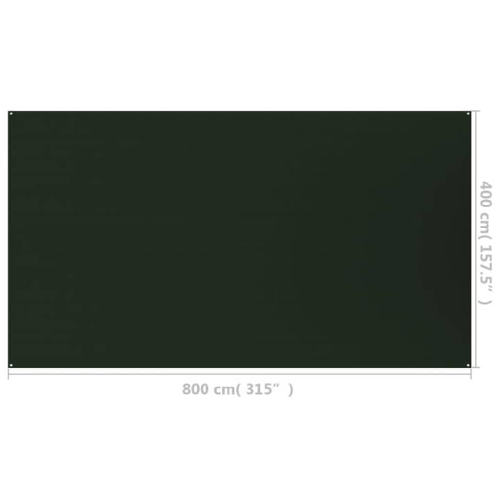 vidaXL Tent Carpet 400x800 cm Dark Green HDPE