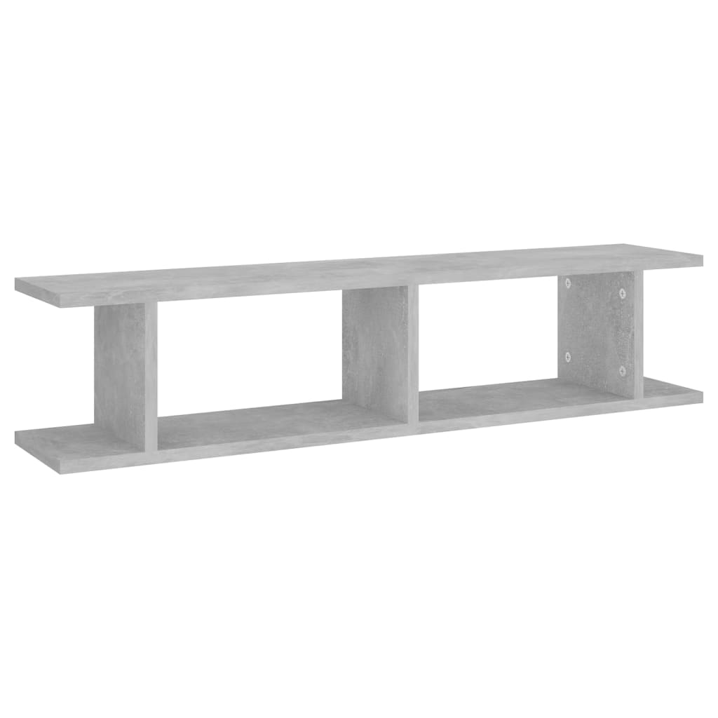 vidaXL Wall Shelf 2 pcs Concrete Grey 90x18x20 cm Engineered Wood