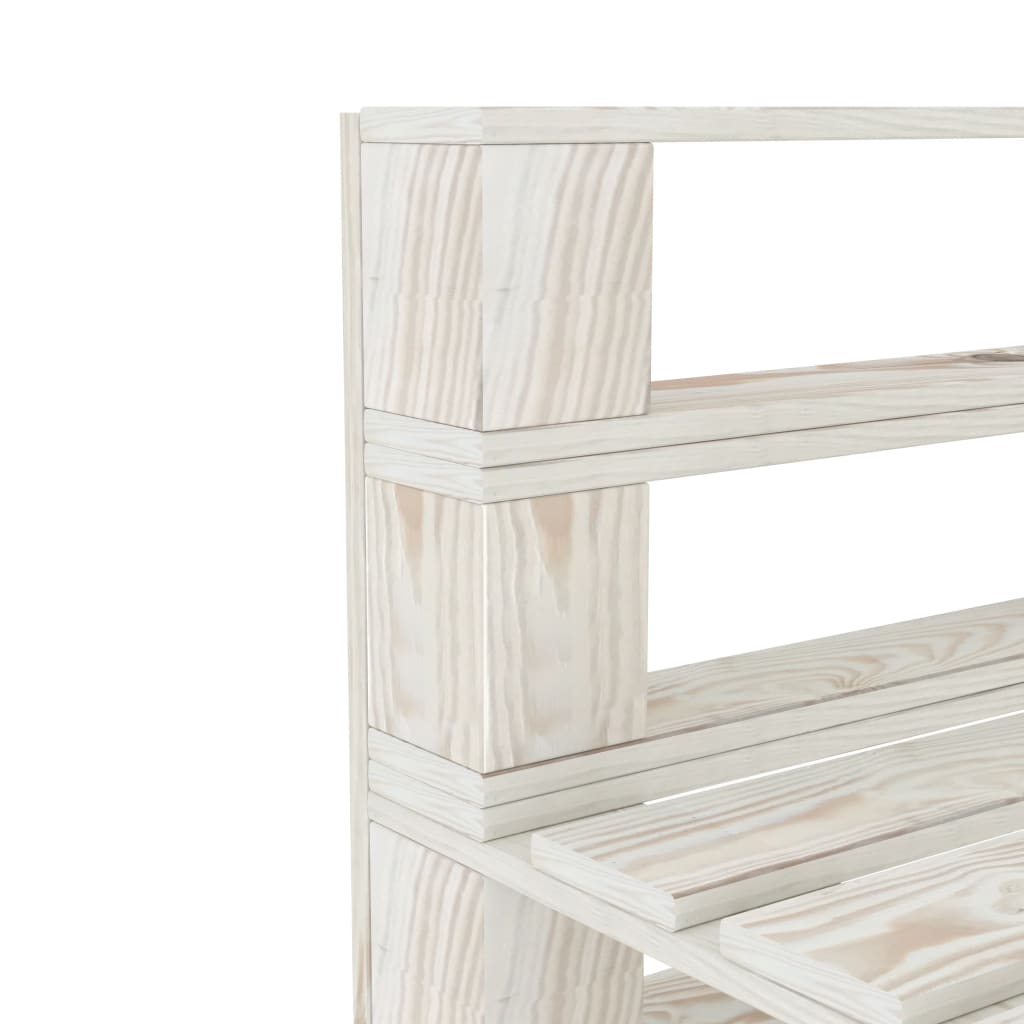 vidaXL Garden Pallet Sofa White 3-Seater Wood