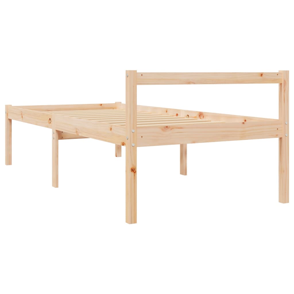 vidaXL Bed Frame 90x190 cm Single Solid Wood Pine
