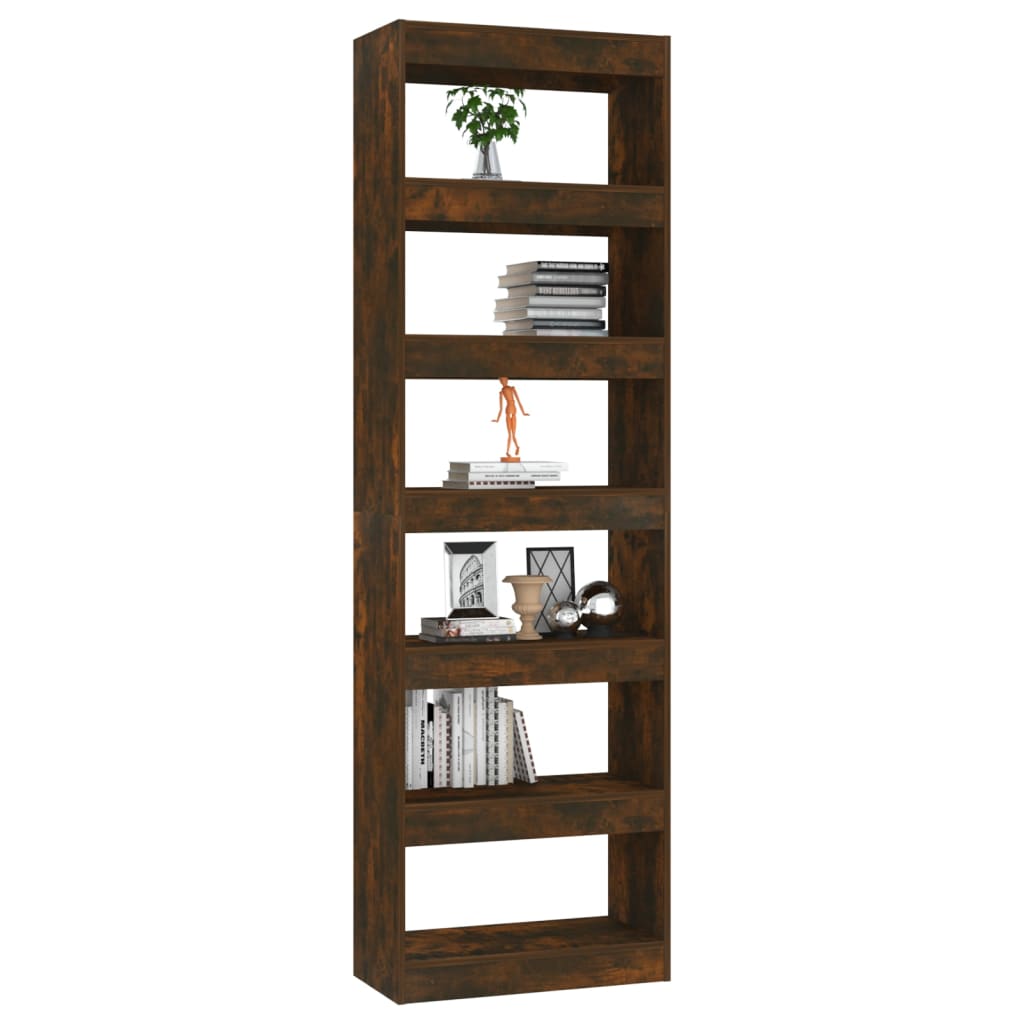 vidaXL Book Cabinet/Room Divider Smoked Oak 60x30x198 cm