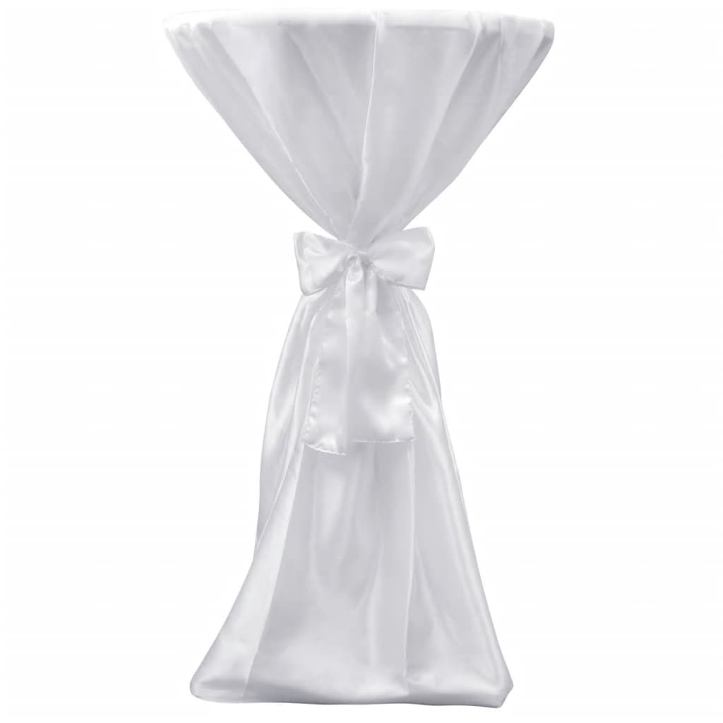 Table Cover White 80 cm with Ribbon 2 pcs
