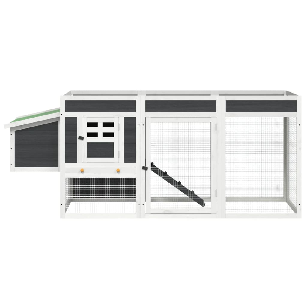 vidaXL Chicken Coop Grey 204x50x84 cm Solid Wood Pine vidaXL.ie