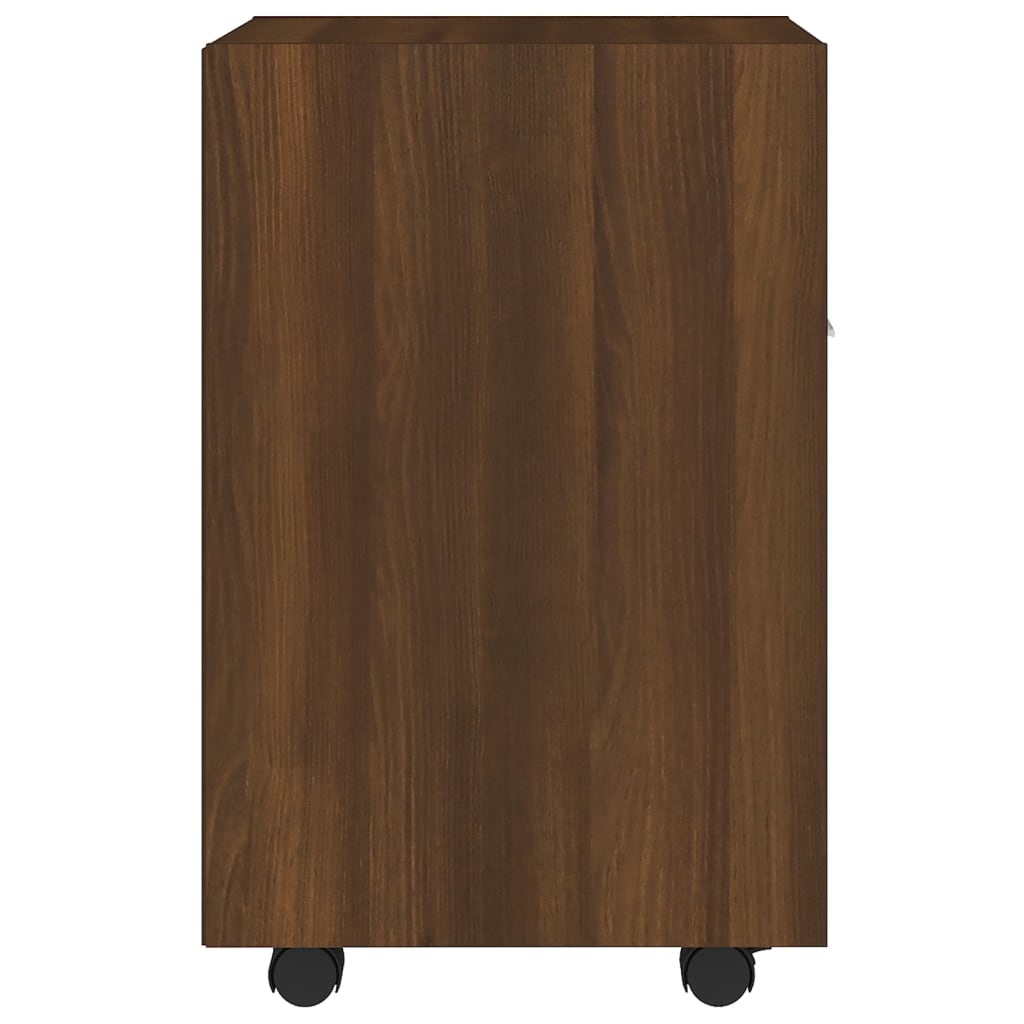 vidaXL Side Cabinet with Wheels Brown Oak 33x38x60 cm Engineered Wood