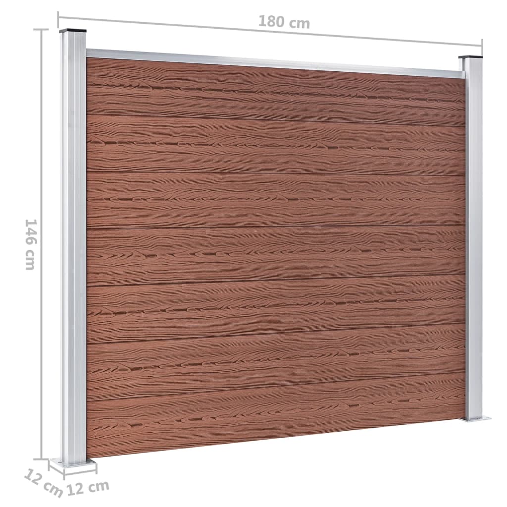 vidaXL Fence Panel WPC 180x146 cm Brown