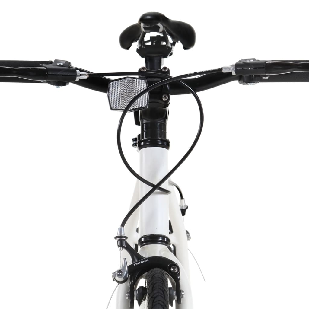 vidaXL Fixed Gear Bike White and Orange 700c 51 cm