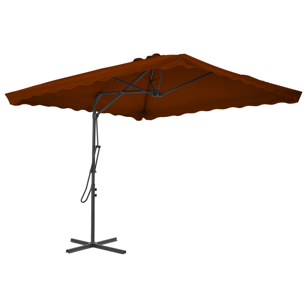 vidaXL Outdoor Parasol with Steel Pole Terracotta 250x250x230 cm