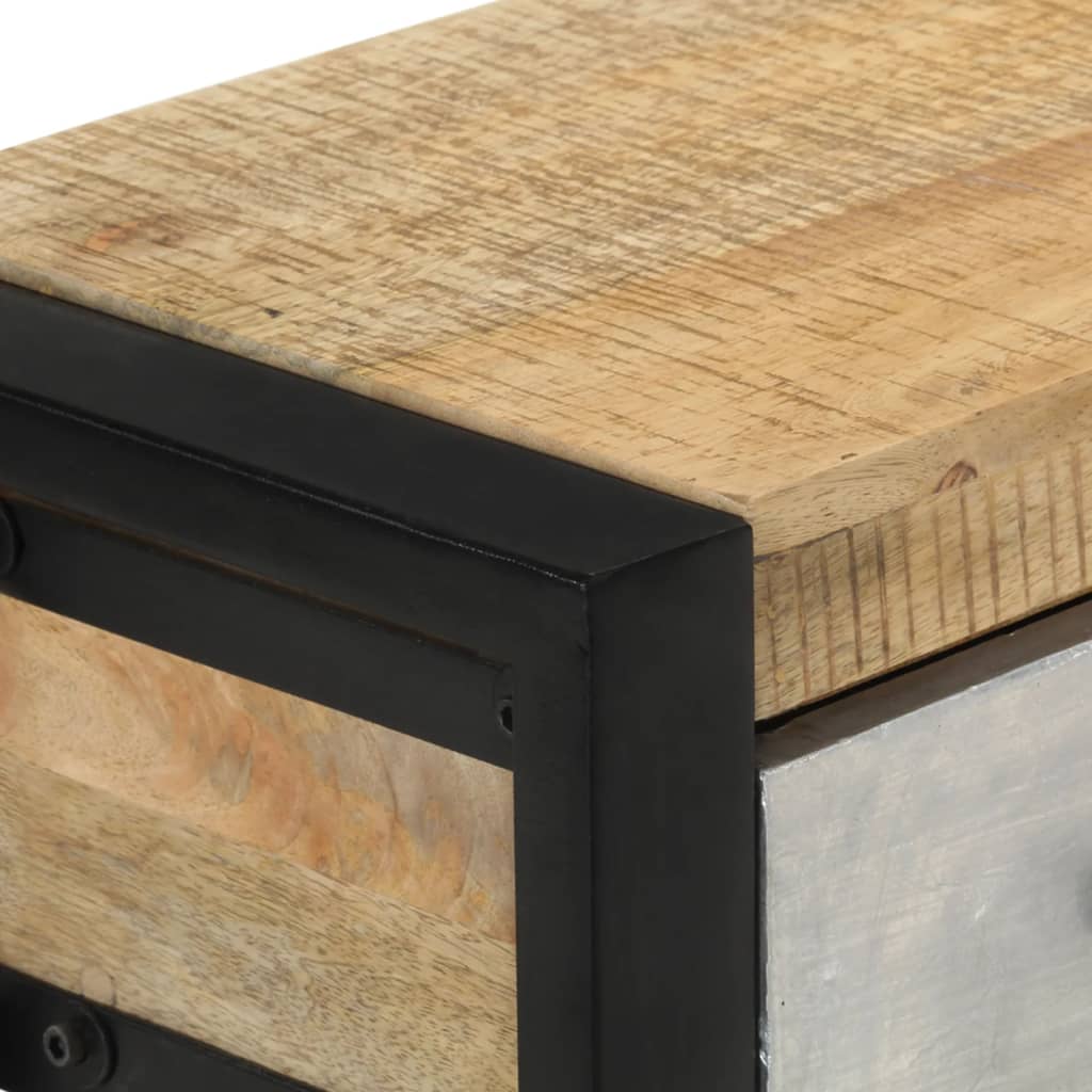 vidaXL Console Table 110x30x76 cm Solid Rough Wood Mango
