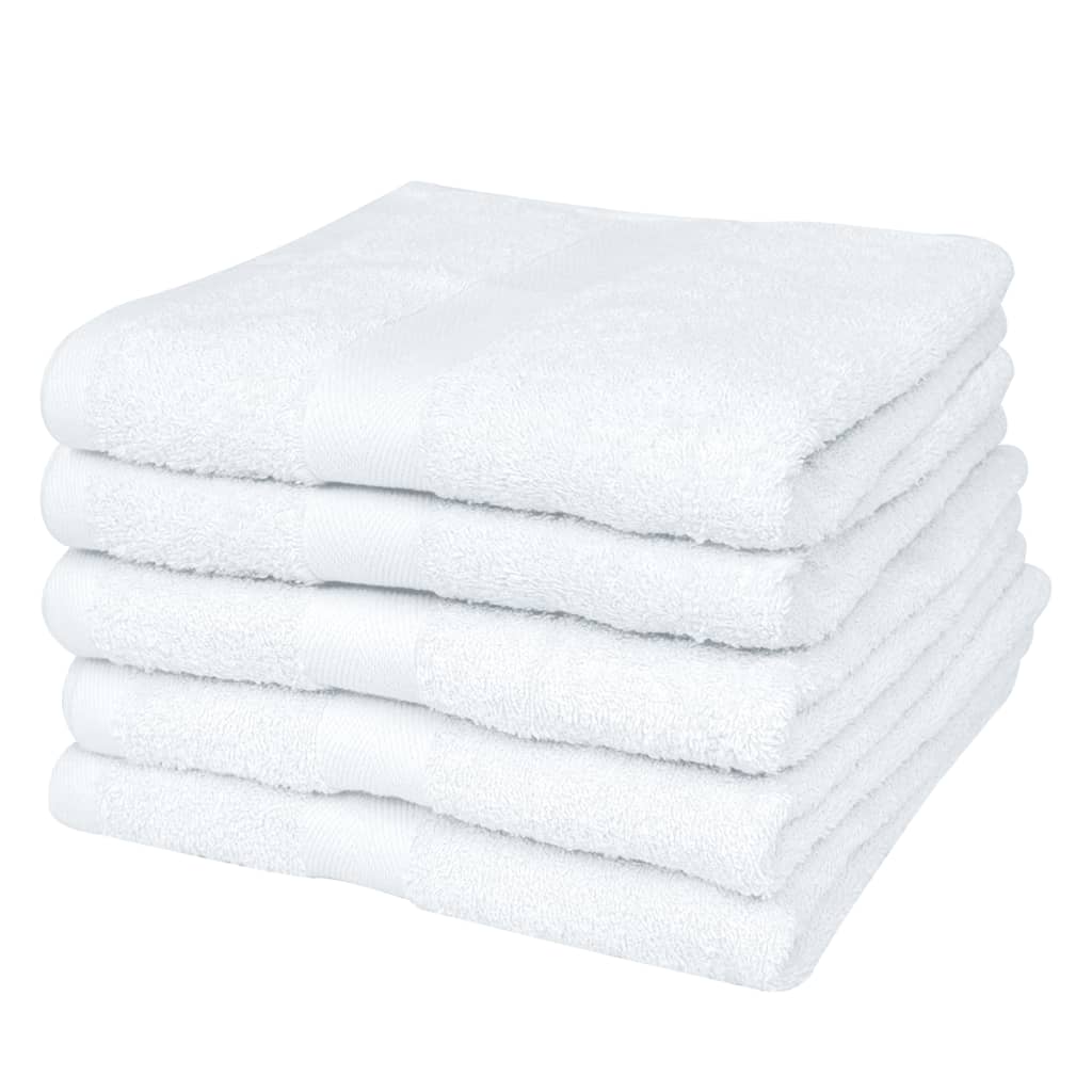 vidaXL Home Bath Towel Set 5 pcs Cotton 500 gsm 100x150 cm White