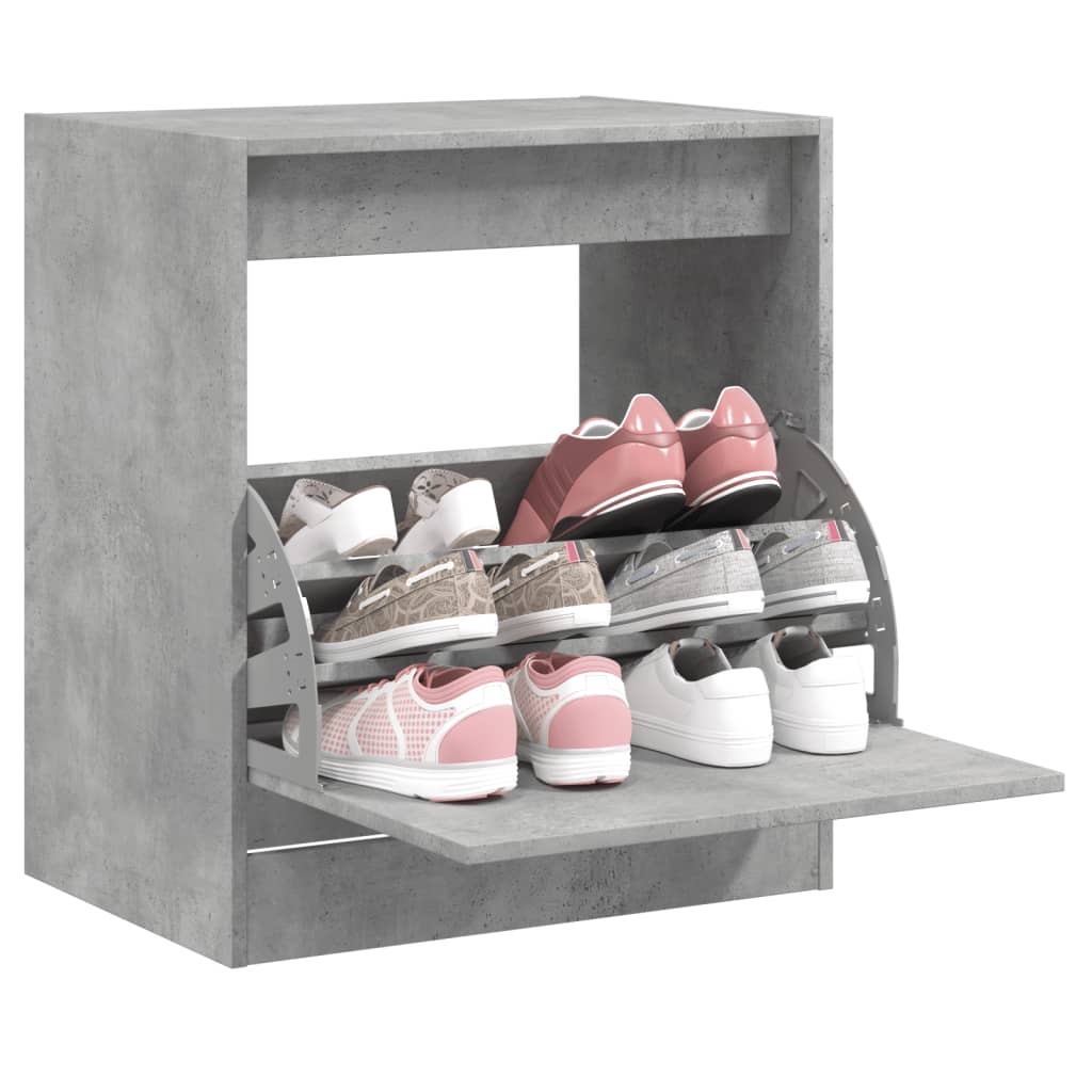 vidaXL Shoe Cabinet Concrete Grey 60x42x69 cm Engineered Wood
