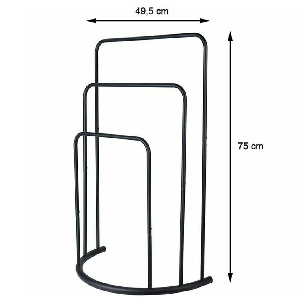 Bathroom Solutions Standing Towel Rack 49.5x75 cm Metal Black