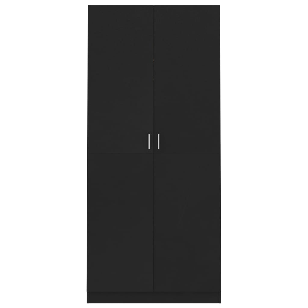 vidaXL Wardrobe Black 90x52x200 cm Engineered Wood