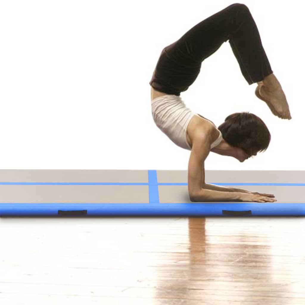 vidaXL Inflatable Gymnastics Mat with Pump 700x100x10 cm PVC Blue