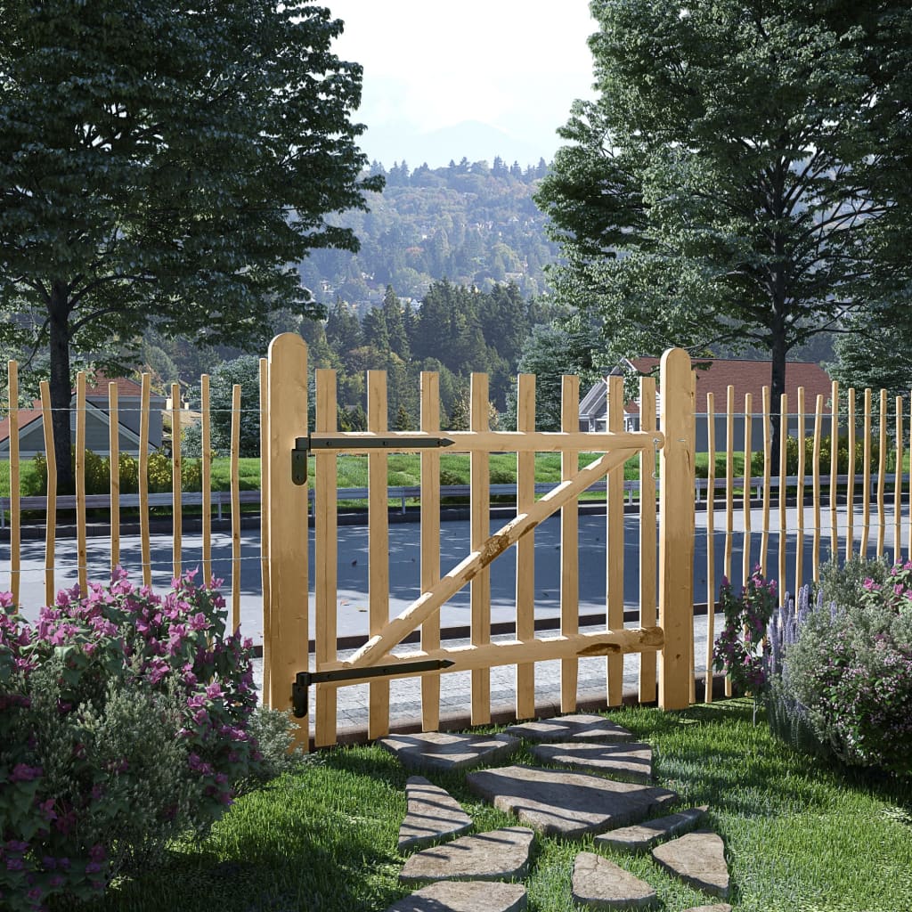 vidaXL Single Fence Gate Hazel Wood 100x90 cm