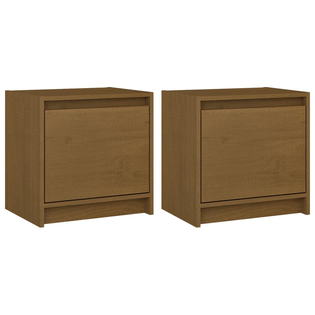 vidaXL Bedside Cabinets 2 pcs Honey Brown 40x30.5x40 cm Solid Pinewood