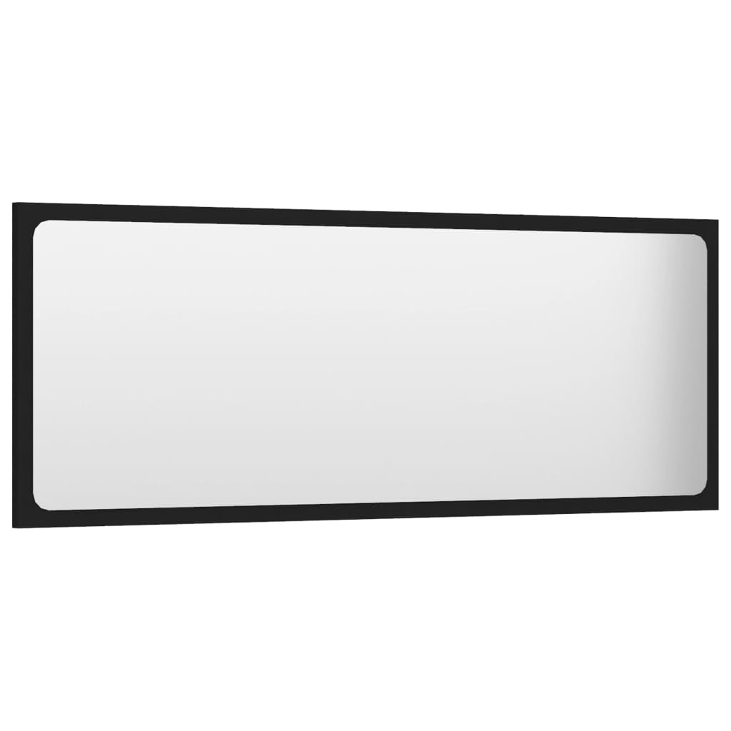 vidaXL Bathroom Mirror Black 100x1.5x37 cm Engineered Wood