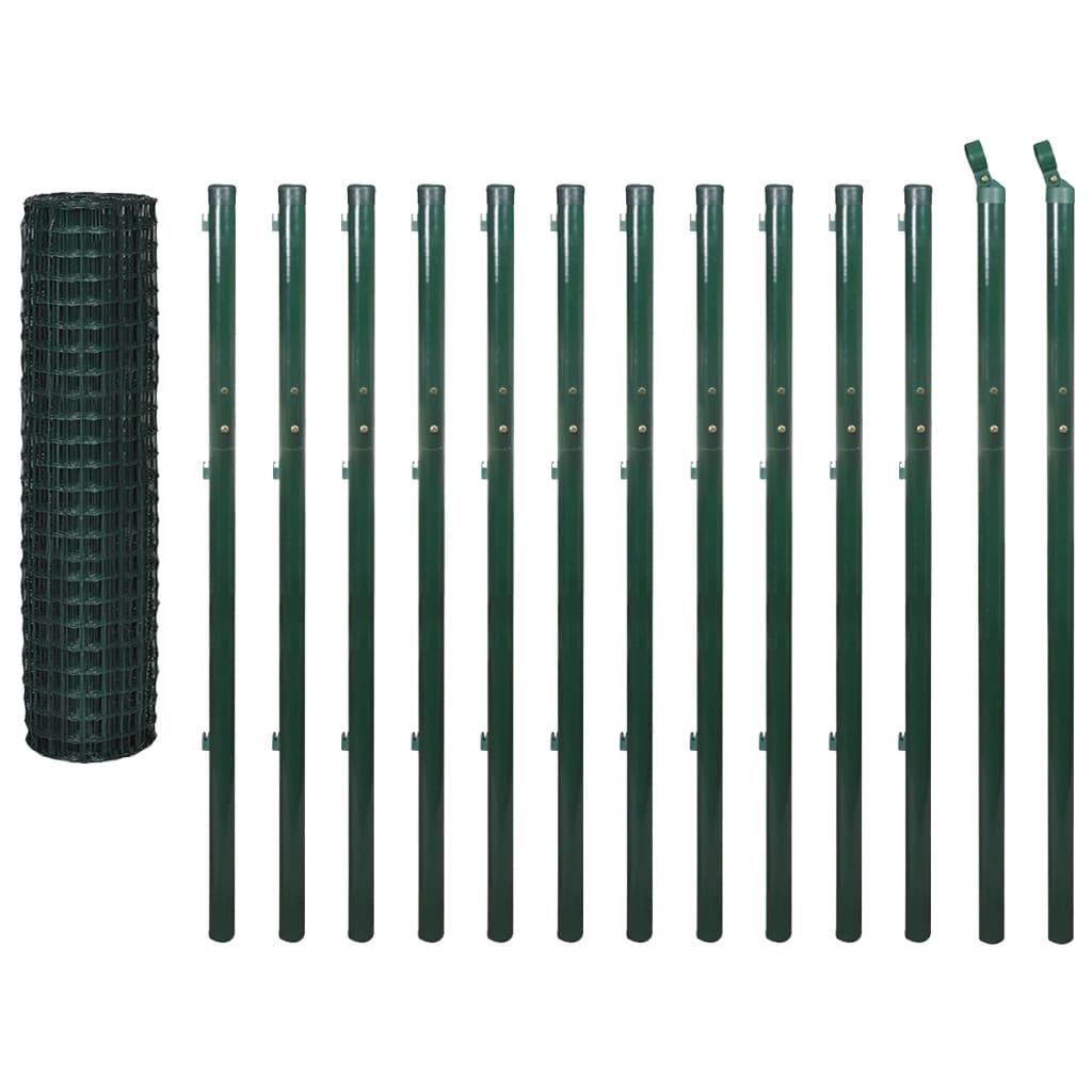 vidaXL Euro Fence Steel 25x1.7 m Green