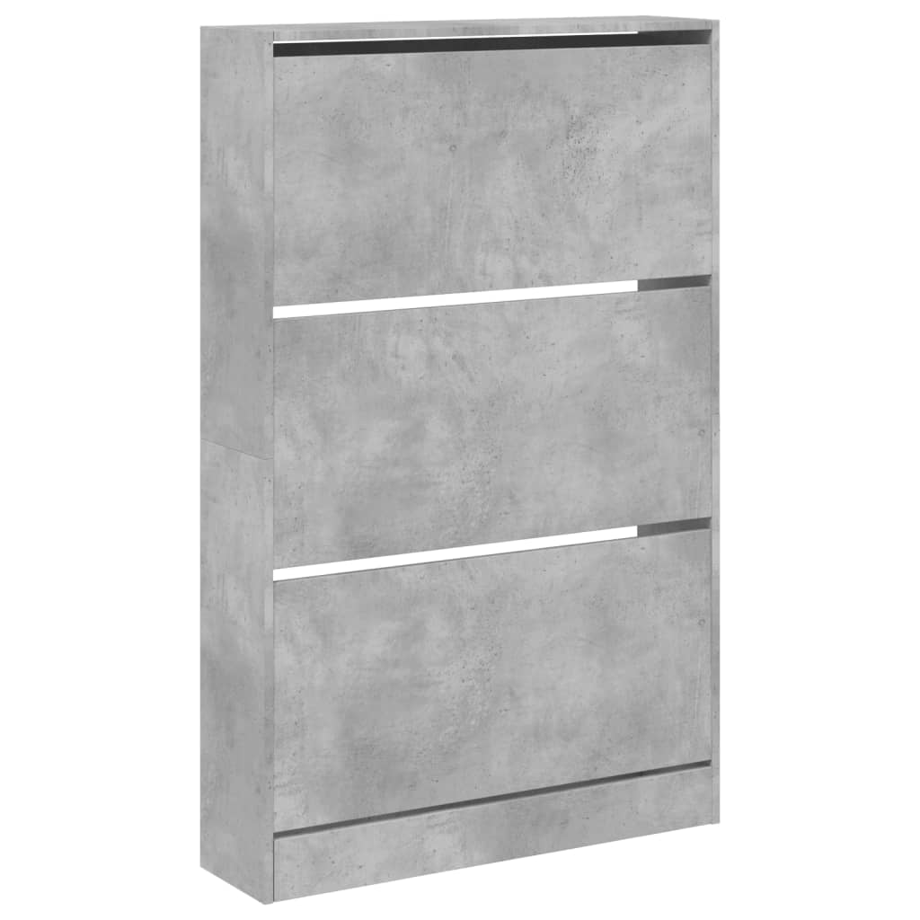 vidaXL Shoe Cabinet Concrete Grey 80x21x125.5 cm Engineered Wood
