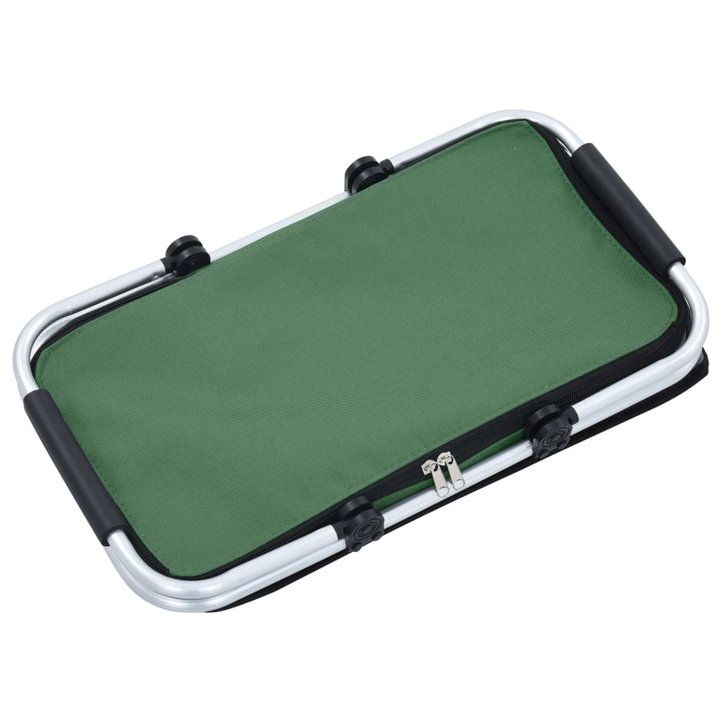 vidaXL Foldable Cool Bag Green 46x27x23 cm Aluminium