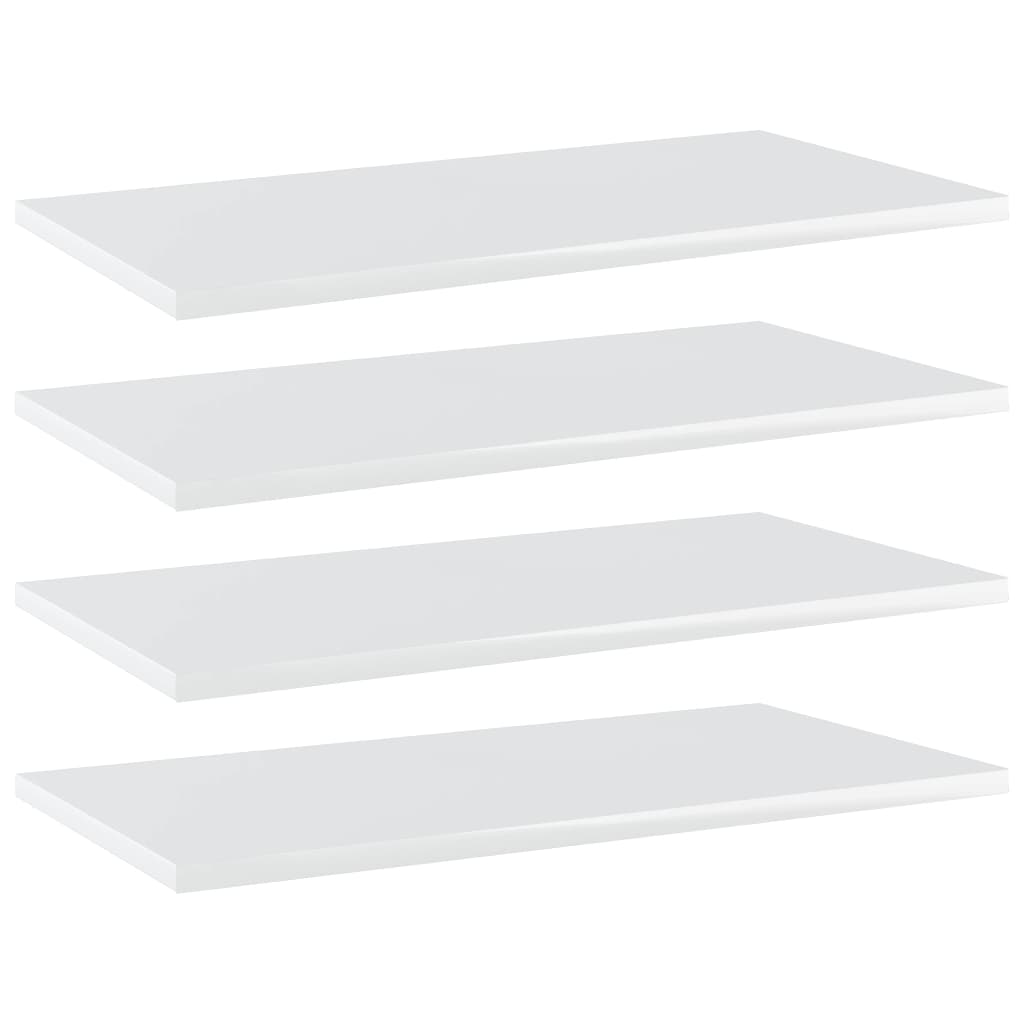 vidaXL Bookshelf Boards 4 pcs High Gloss White 60x30x1.5 cm Engineered Wood