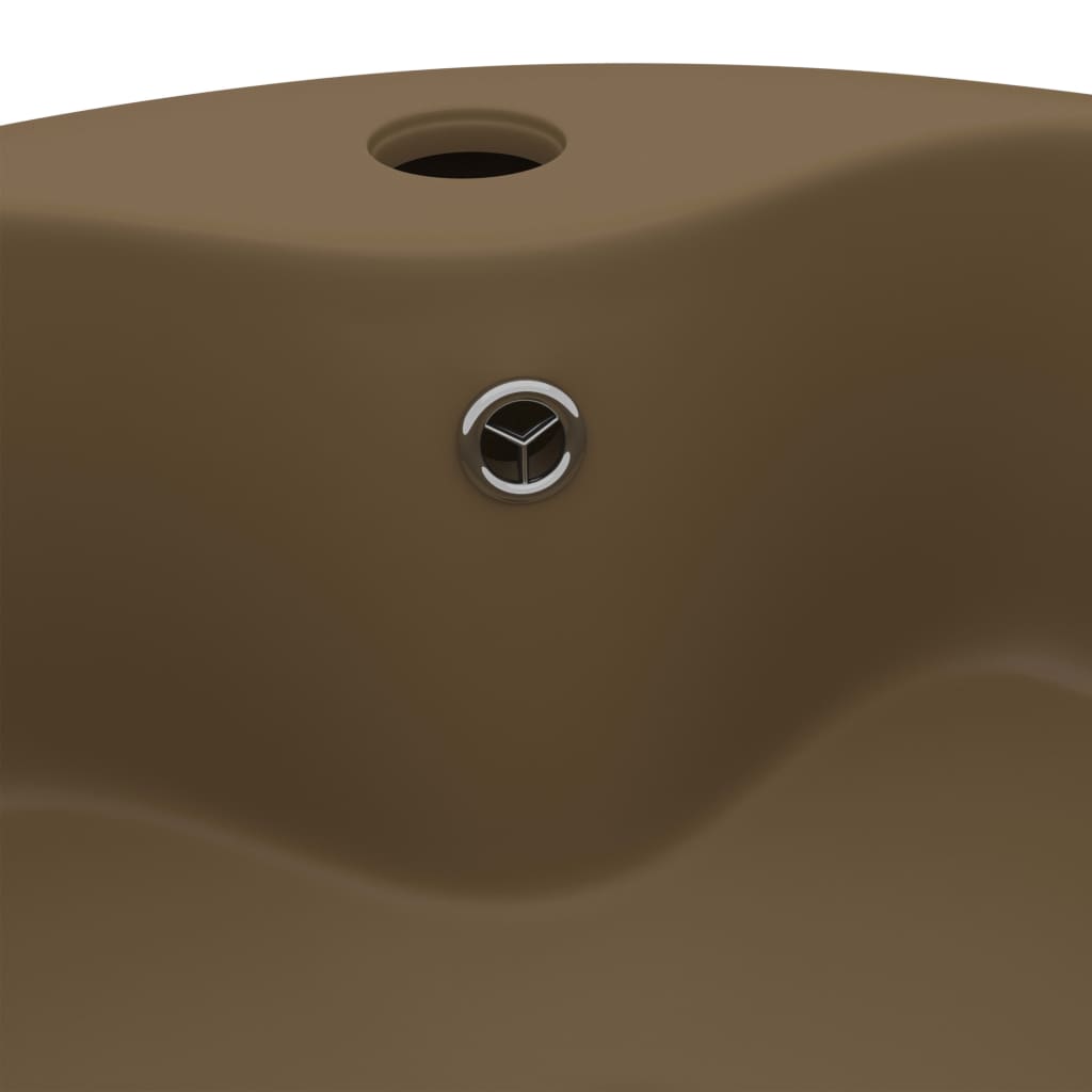 vidaXL Luxury Wash Basin with Overflow Matt Cream 36x13 cm Ceramic