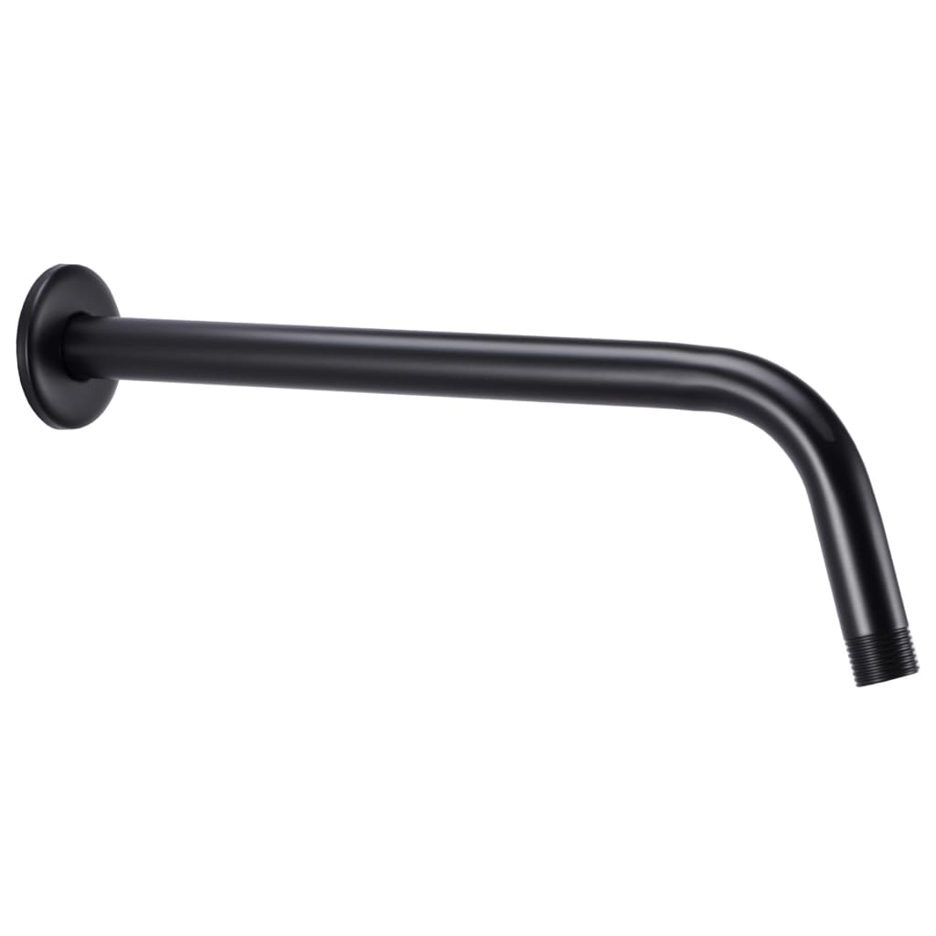 vidaXL Shower Support Arm Round Stainless Steel 201 Black 30 cm