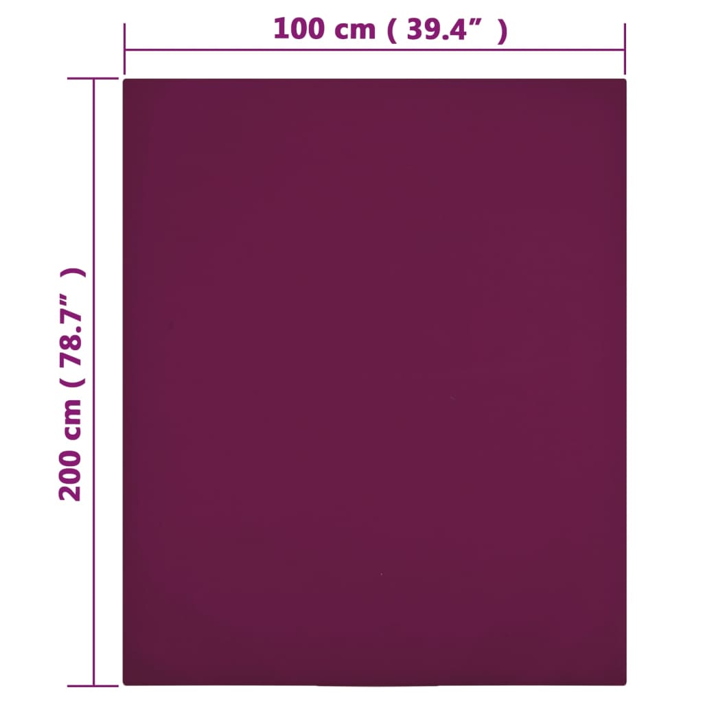vidaXL Jersey Fitted Sheet Bordeaux 100x200 cm Cotton