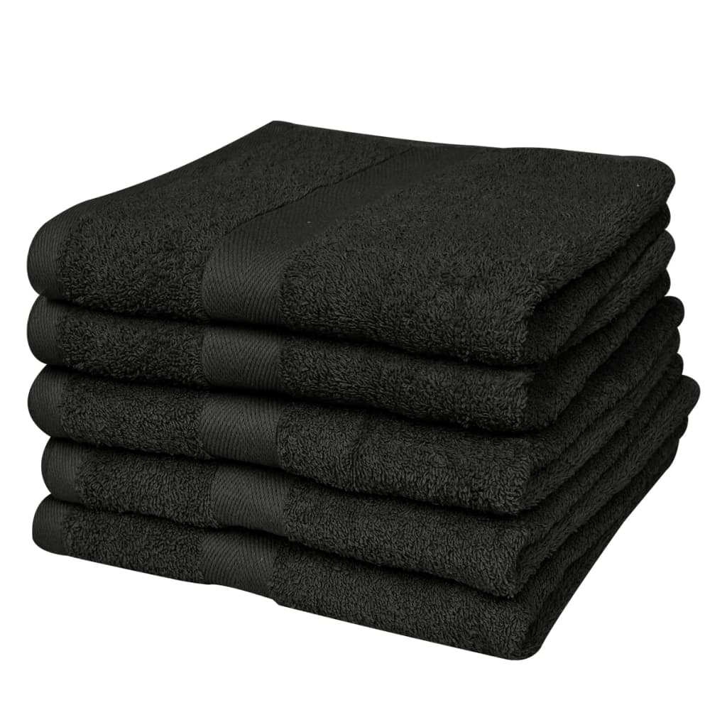 vidaXL Home Shower Towel Set 5 pcs Cotton 500 gsm 70x140 cm Black