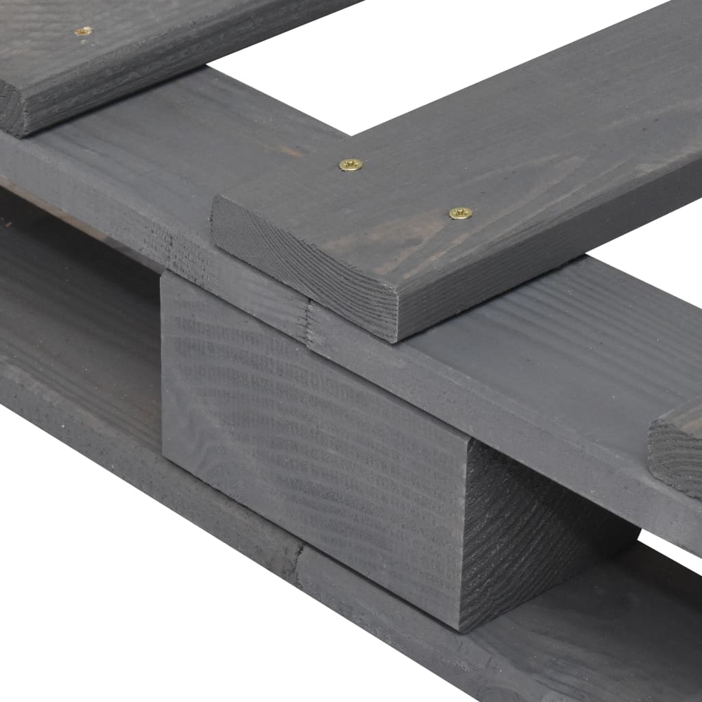 vidaXL Pallet Bed Frame Grey Solid Pine Wood 120x200 cm