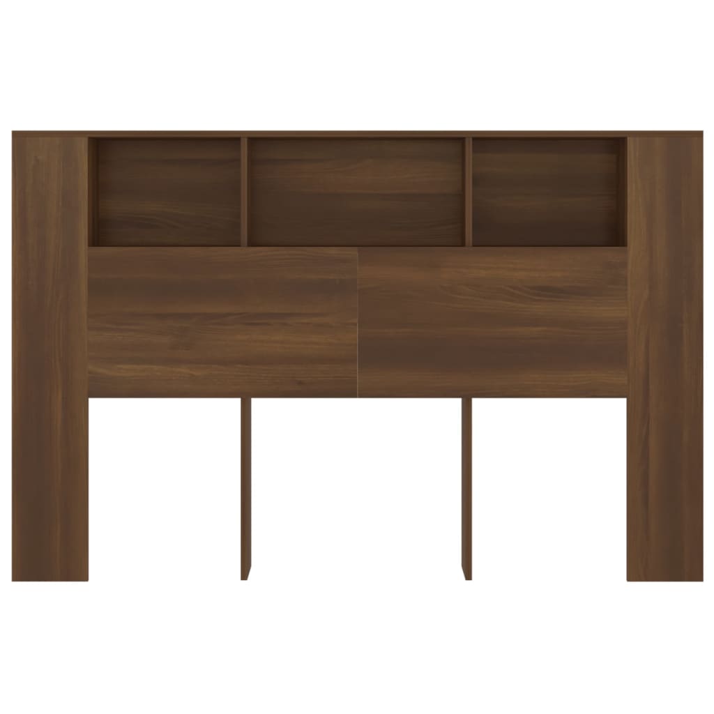 vidaXL Headboard Cabinet Brown Oak 160x18.5x104.5 cm