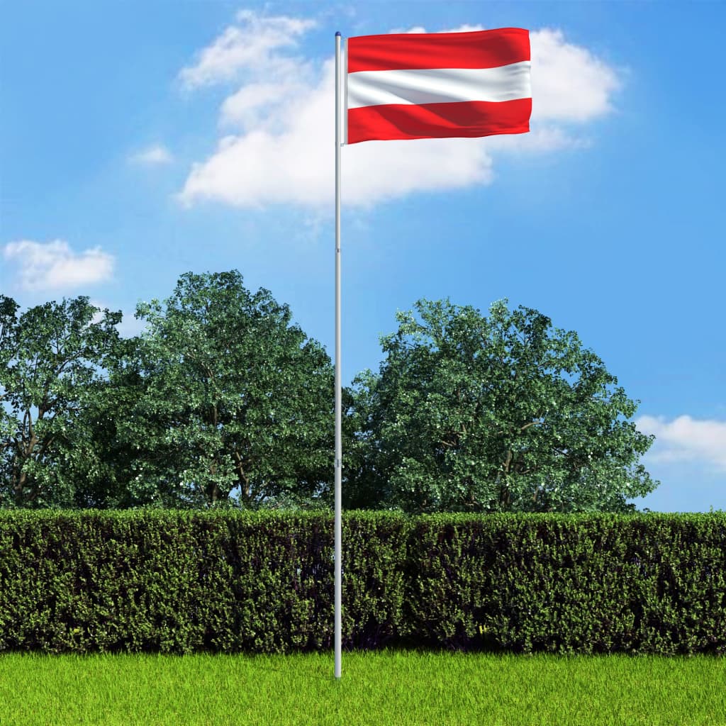 vidaXL Austria Flag and Pole Aluminium 6 m